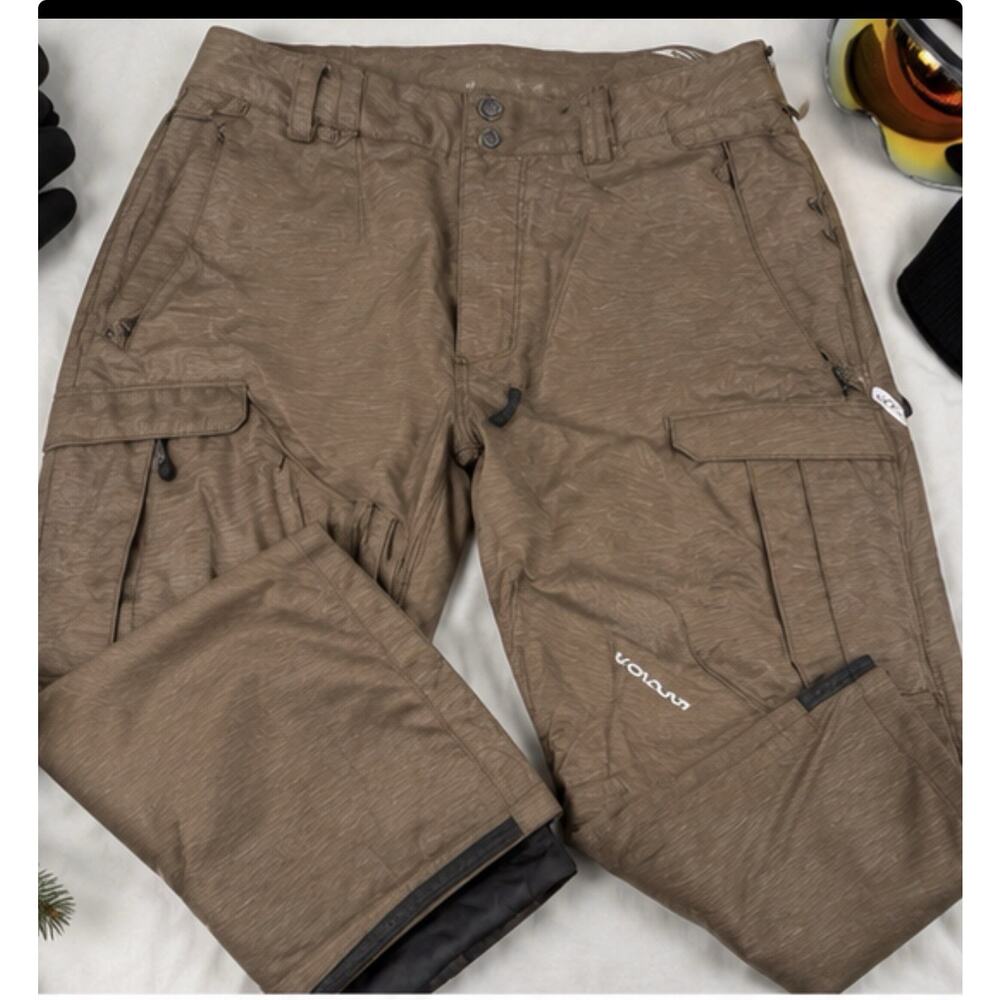 Volcom Snow Pants Ski Snowboard Waterproof Brown Men’s Insulated Winter 36/32